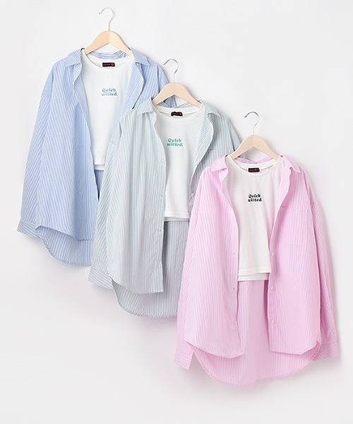 LOVETOXIC（ラブトキシック）の「ストライプシャツインナーset（シャツ/ブラウス・キッズ・グリーン/ブルー/ピンク・M/S/L）」の22枚目の写真