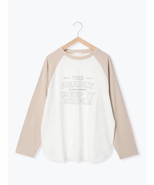 ehka sopo(エヘカソポ)の「ロゴラグランT(Tシャツ/カットソー・レディース・ブラック/グリーン/ベージュ・フリ-)」の3枚目の写真