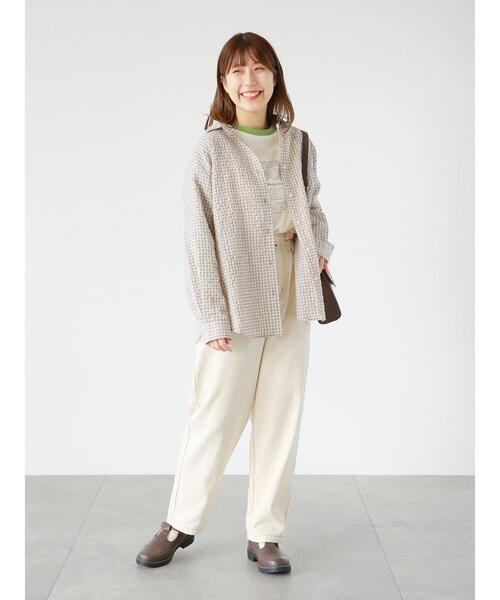 ehka sopo(エヘカソポ)の「ロゴラグランT(Tシャツ/カットソー・レディース・ブラック/グリーン/ベージュ・フリ-)」の12枚目の写真