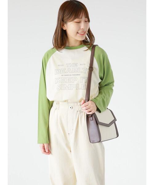 ehka sopo(エヘカソポ)の「ロゴラグランT(Tシャツ/カットソー・レディース・ブラック/グリーン/ベージュ・フリ-)」の15枚目の写真