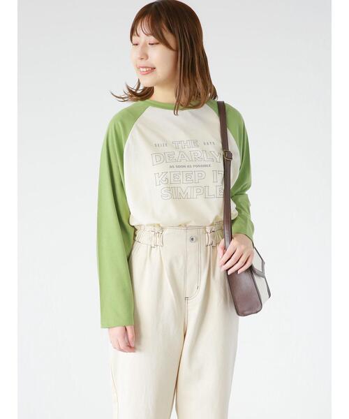 ehka sopo(エヘカソポ)の「ロゴラグランT(Tシャツ/カットソー・レディース・ブラック/グリーン/ベージュ・フリ-)」の16枚目の写真