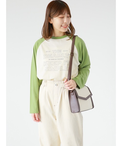 ehka sopo(エヘカソポ)の「ロゴラグランT(Tシャツ/カットソー・レディース・ブラック/グリーン/ベージュ・フリ-)」の8枚目の写真