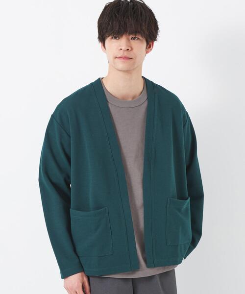 green label relaxing（グリーンレーベルリラクシング）の「カノコダブルフェイス イージー カーディガン（カーディガン/ボレロ・メンズ・ベージュ/ライトブルー/ダークグリーン・M/S/L/XL）」の2枚目の写真