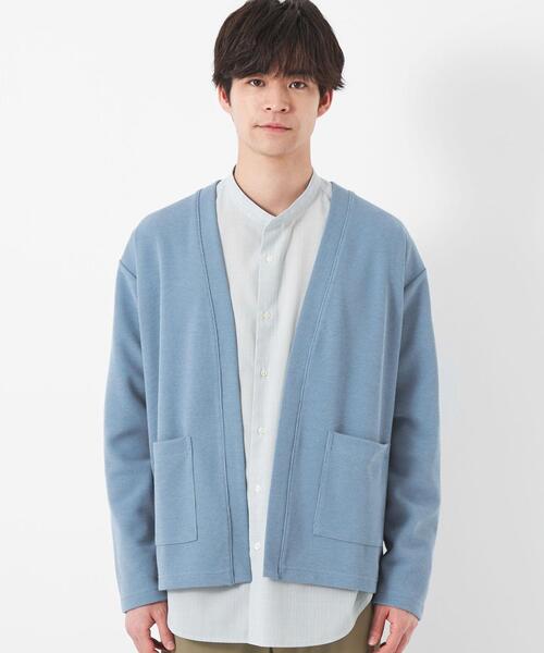 green label relaxing（グリーンレーベルリラクシング）の「カノコダブルフェイス イージー カーディガン（カーディガン/ボレロ・メンズ・ベージュ/ライトブルー/ダークグリーン・M/S/L/XL）」の13枚目の写真