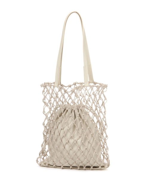 LOWRYS FARM（ローリーズファーム）の「マクラメキンチャクツキトート　176604（トートバッグ・レディース・ベージュ/ブラック/アイボリー/ホワイト系その他・FREE）」の8枚目の写真