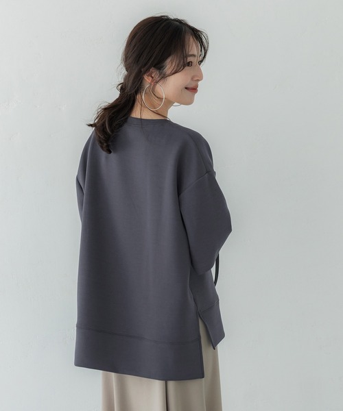 coca(coca)(コカ)の「新感覚半袖スウェットトップス(Tシャツ/カットソー・レディース・グレイッシュベージュ/チャコール・M/L)」の6枚目の写真