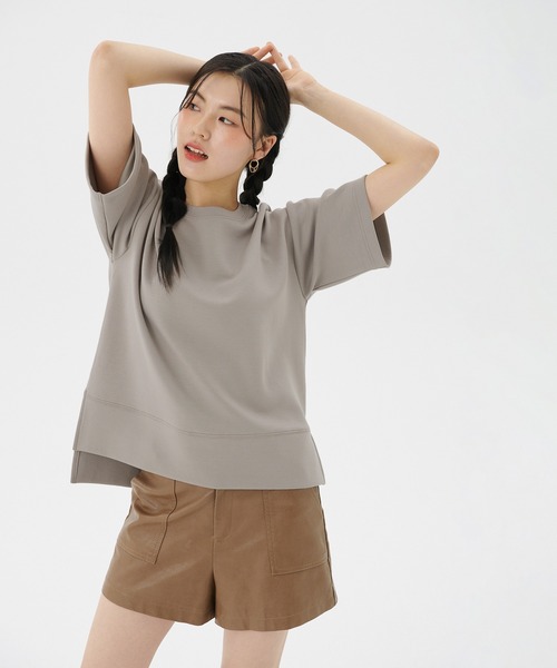 coca(coca)(コカ)の「新感覚半袖スウェットトップス(Tシャツ/カットソー・レディース・グレイッシュベージュ/チャコール・M/L)」の10枚目の写真
