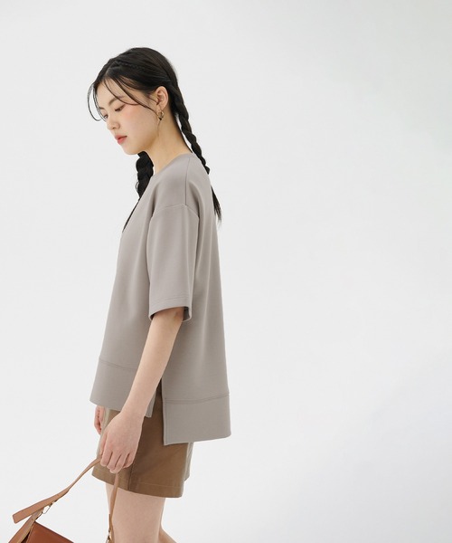 coca(coca)(コカ)の「新感覚半袖スウェットトップス(Tシャツ/カットソー・レディース・グレイッシュベージュ/チャコール・M/L)」の11枚目の写真