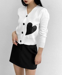 【ZOZOTOWN限定】Heart design V-neck cardigan / ハートデザインVネックカーディガン