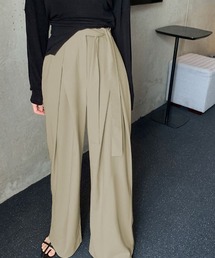 ベルト付きワイドパンツ