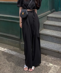 ベルト付きワイドパンツ