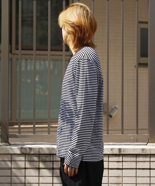 Guess（ゲス）の「GUESS/ゲス MEN S L/SLV TEE SHIRT ロングスリーブＴシャツ ストライプ（Tシャツ/カットソー・メンズ・ホワイト×グリーン/ホワイト×ブラック/ブラック/ホワイト・L/M/XL）」の6枚目の写真