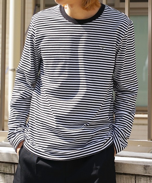 Guess（ゲス）の「GUESS/ゲス MEN S L/SLV TEE SHIRT ロングスリーブＴシャツ ストライプ（Tシャツ/カットソー・メンズ・ホワイト×グリーン/ホワイト×ブラック/ブラック/ホワイト・L/M/XL）」の18枚目の写真