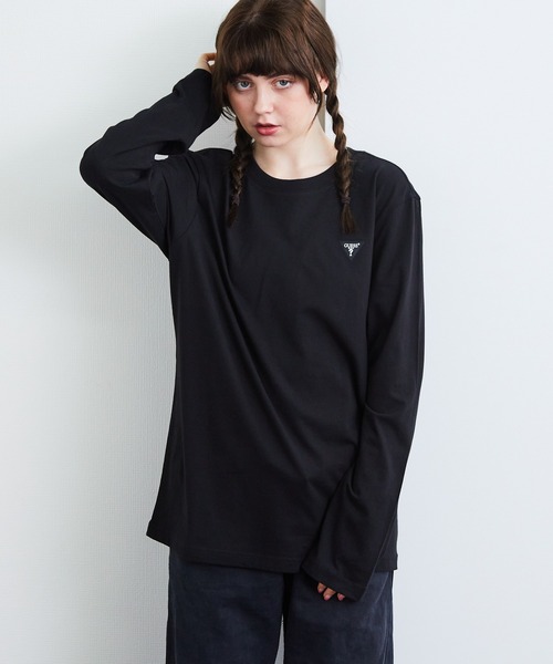 Guess（ゲス）の「GUESS/ゲス MEN S L/SLV TEE SHIRT ロングスリーブＴシャツ ストライプ（Tシャツ/カットソー・メンズ・ホワイト×グリーン/ホワイト×ブラック/ブラック/ホワイト・L/M/XL）」の19枚目の写真