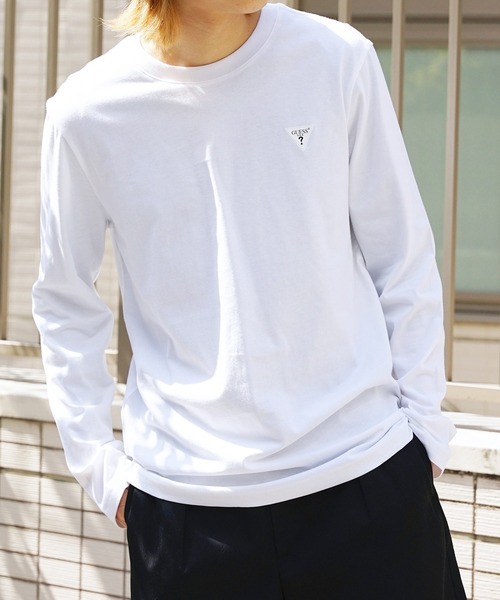 Guess（ゲス）の「GUESS/ゲス MEN S L/SLV TEE SHIRT ロングスリーブＴシャツ ストライプ（Tシャツ/カットソー・メンズ・ホワイト×グリーン/ホワイト×ブラック/ブラック/ホワイト・L/M/XL）」の20枚目の写真