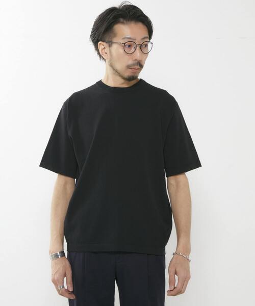 MEN'S MELROSE(メンズメルローズ)の「強撚コットンナイロンニットTシャツ(ニット/セーター・メンズ・ネイビー/ブラック/グレー系その他・3/4)」の10枚目の写真