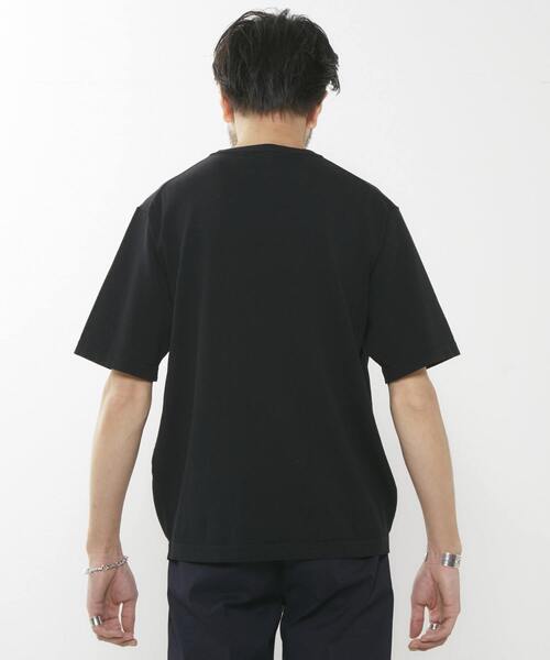 MEN'S MELROSE(メンズメルローズ)の「強撚コットンナイロンニットTシャツ(ニット/セーター・メンズ・ネイビー/ブラック/グレー系その他・3/4)」の19枚目の写真