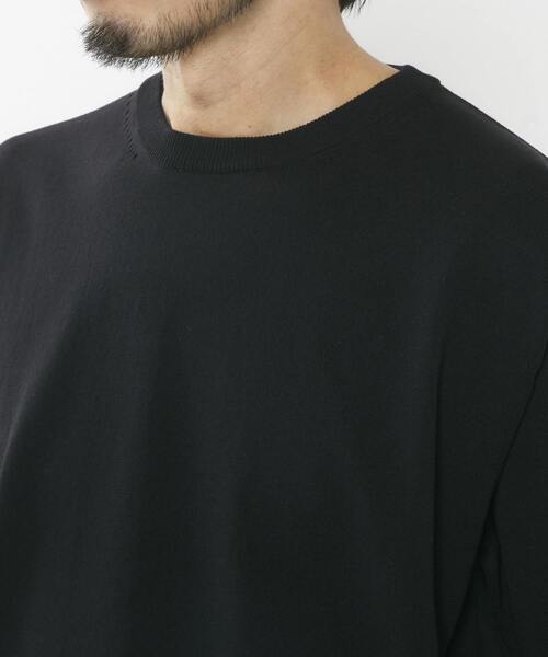 MEN'S MELROSE(メンズメルローズ)の「強撚コットンナイロンニットTシャツ(ニット/セーター・メンズ・ネイビー/ブラック/グレー系その他・3/4)」の4枚目の写真