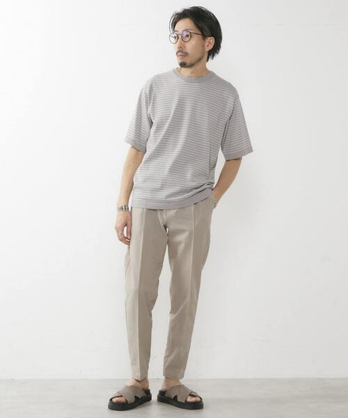MEN'S MELROSE(メンズメルローズ)の「強撚コットンナイロンニットTシャツ(ニット/セーター・メンズ・ネイビー/ブラック/グレー系その他・3/4)」の5枚目の写真