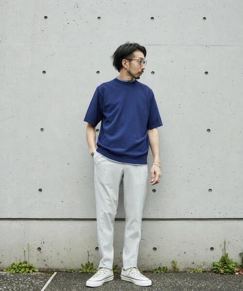MEN'S MELROSE(メンズメルローズ)の「強撚コットンナイロンニットTシャツ(ニット/セーター・メンズ・ネイビー/ブラック/グレー系その他・3/4)」の18枚目の写真
