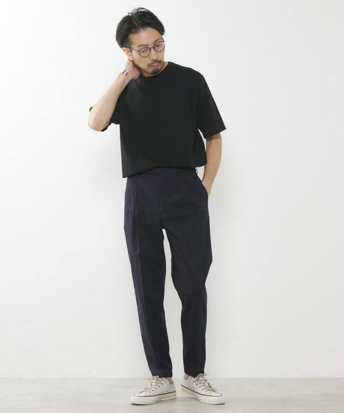 MEN'S MELROSE(メンズメルローズ)の「強撚コットンナイロンニットTシャツ(ニット/セーター・メンズ・ネイビー/ブラック/グレー系その他・3/4)」の12枚目の写真