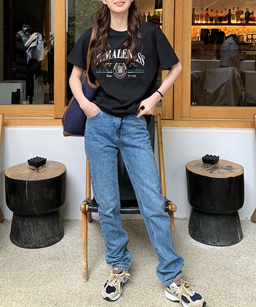 Chaco closet(チャコ クローゼット)の「フロントカレッジプリントTシャツ(Tシャツ/カットソー・レディース・ホワイト/ブラック・M/L)」の8枚目の写真
