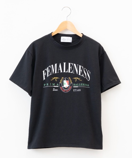 Chaco closet(チャコ クローゼット)の「フロントカレッジプリントTシャツ(Tシャツ/カットソー・レディース・ホワイト/ブラック・M/L)」の15枚目の写真