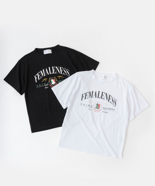 Chaco closet(チャコ クローゼット)の「フロントカレッジプリントTシャツ(Tシャツ/カットソー・レディース・ホワイト/ブラック・M/L)」の14枚目の写真