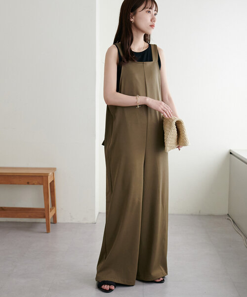 DISCOAT（ディスコート）の「【新色追加/WEB限定】サマーサロペット（サロペット/オーバーオール・レディース・ブラック/アイボリー/グレー/モカ・MEDIUM）」の4枚目の写真