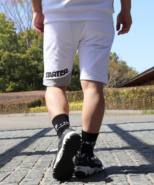 STARTER BLACK LABEL(スターターブラックレーベル)の「(RM)【STARTER BLACK LABEL × LUXE/R】ポンチ ショートパンツ(スウェットパンツ・メンズ・ブラック×グレー/ホワイト×グレー/ブラック×ブラック・MEDIUM/LARGE/X-LARGE)」の7枚目の写真