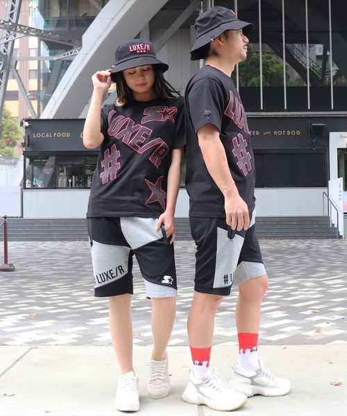STARTER BLACK LABEL(スターターブラックレーベル)の「(RM)【STARTER BLACK LABEL × LUXE/R】ポンチ ショートパンツ(スウェットパンツ・メンズ・ブラック×グレー/ホワイト×グレー/ブラック×ブラック・MEDIUM/LARGE/X-LARGE)」の9枚目の写真