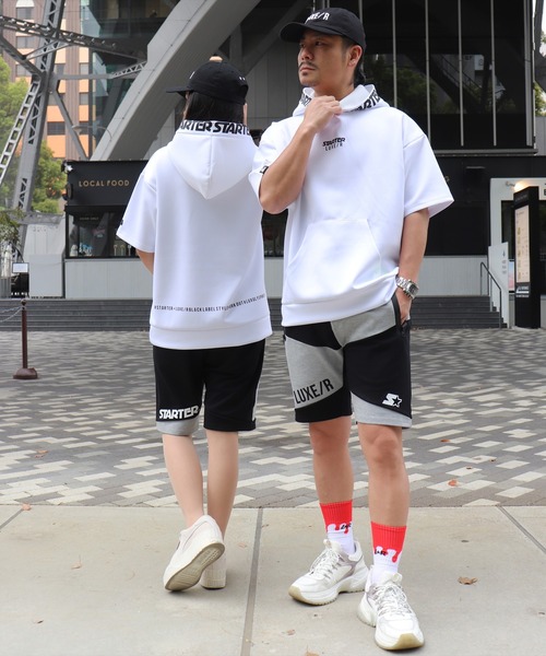 STARTER BLACK LABEL(スターターブラックレーベル)の「(RM)【STARTER BLACK LABEL × LUXE/R】ポンチ ショートパンツ(スウェットパンツ・メンズ・ブラック×グレー/ホワイト×グレー/ブラック×ブラック・MEDIUM/LARGE/X-LARGE)」の10枚目の写真