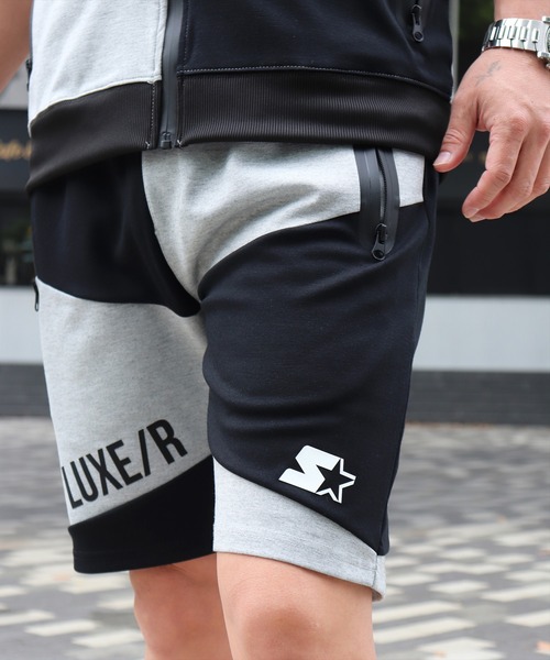 STARTER BLACK LABEL(スターターブラックレーベル)の「(RM)【STARTER BLACK LABEL × LUXE/R】ポンチ ショートパンツ(スウェットパンツ・メンズ・ブラック×グレー/ホワイト×グレー/ブラック×ブラック・MEDIUM/LARGE/X-LARGE)」の12枚目の写真