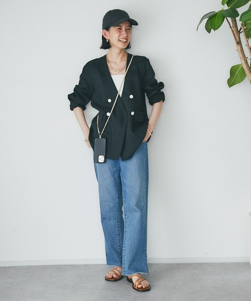 RIVE DROITE（リヴドロワ）の「カップインブラトップ（キャミソール・レディース・ブラック/オフホワイト/チャコールグレー・FREE）」の15枚目の写真