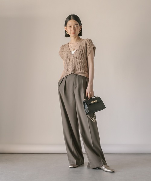 RIVE DROITE（リヴドロワ）の「カップインブラトップ（キャミソール・レディース・ブラック/オフホワイト/チャコールグレー・FREE）」の19枚目の写真