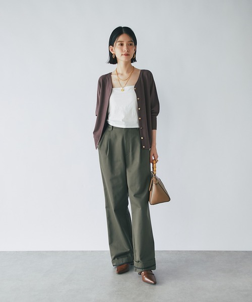 RIVE DROITE（リヴドロワ）の「カップインブラトップ（キャミソール・レディース・ブラック/オフホワイト/チャコールグレー・FREE）」の21枚目の写真