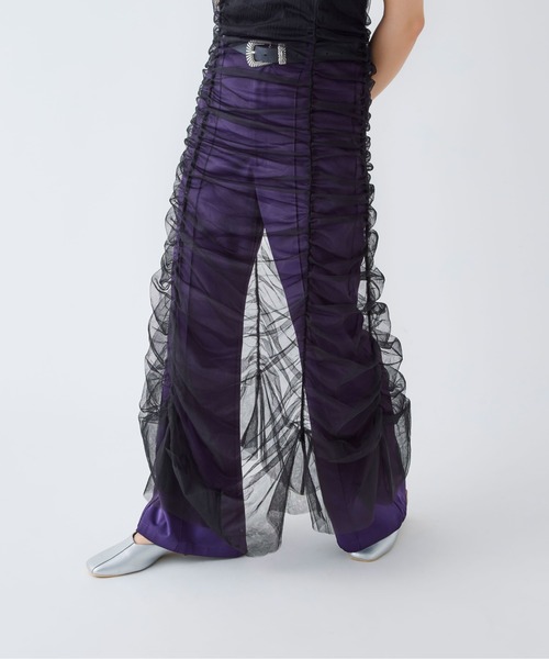 Ellno de Mavie(エルノデメヴィ)の「チュールシャーリングキャミワンピース(ワンピース・レディース・ブラック・FREE)」の10枚目の写真