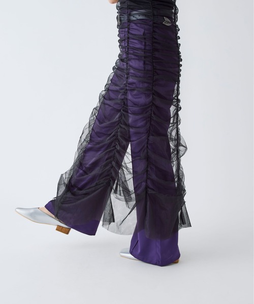 Ellno de Mavie(エルノデメヴィ)の「チュールシャーリングキャミワンピース(ワンピース・レディース・ブラック・FREE)」の11枚目の写真