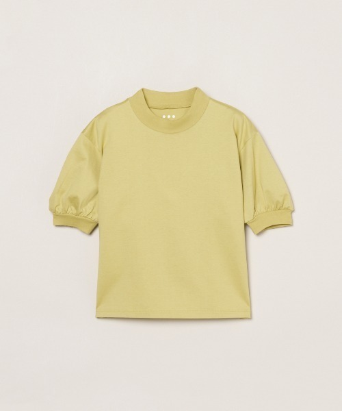 three dots(スリードッツ)の「ビッグストライプ パフTシャツ(Tシャツ/カットソー・レディース・ブラック/ホワイト×ブラック/ホワイト×ブルー/ホワイト/ホワイト×グレー/ホワイト系その他/ホワイト×ネイビー/ライム・SMALL)」の2枚目の写真