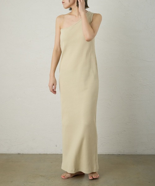 LOUNGEDRESS（ラウンジドレス）の「【earthy_/アーシー】リブワンショルタンクワンピース（ワンピース・レディース・ブラック/ベージュ・SMALL/MEDIUM）」の16枚目の写真