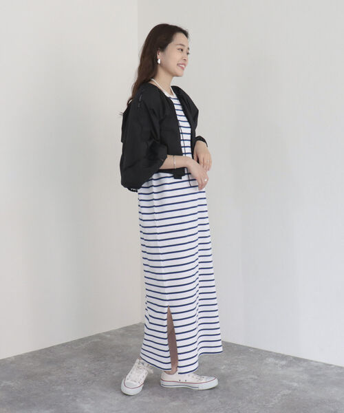 fredy emue（フレディエミュ）の「ボーダー2WAYフレンチスリーブワンピース（ワンピース・レディース・ホワイト系その他/ブラック系その他/グレー系その他・38）」の12枚目の写真