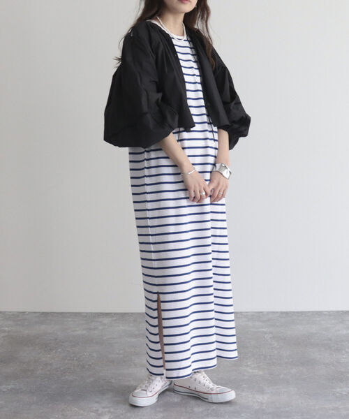 fredy emue（フレディエミュ）の「ボーダー2WAYフレンチスリーブワンピース（ワンピース・レディース・ホワイト系その他/ブラック系その他/グレー系その他・38）」の17枚目の写真