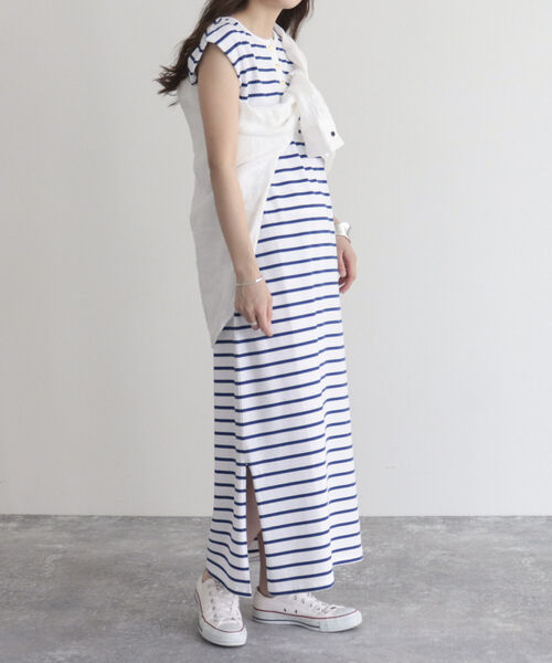 fredy emue（フレディエミュ）の「ボーダー2WAYフレンチスリーブワンピース（ワンピース・レディース・ホワイト系その他/ブラック系その他/グレー系その他・38）」の18枚目の写真