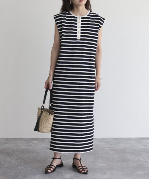 fredy emue（フレディエミュ）の「ボーダー2WAYフレンチスリーブワンピース（ワンピース・レディース・ホワイト系その他/ブラック系その他/グレー系その他・38）」の14枚目の写真