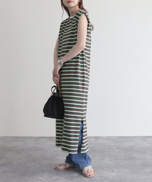 fredy emue（フレディエミュ）の「ボーダー2WAYフレンチスリーブワンピース（ワンピース・レディース・ホワイト系その他/ブラック系その他/グレー系その他・38）」の20枚目の写真