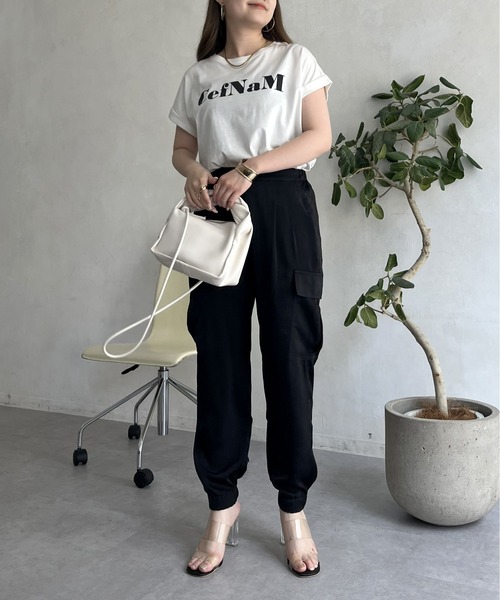 prose verse（プロズヴェール）の「サイドポケットサテンジョガーパンツ（カーゴパンツ・レディース・カーキ/グレー/ブラック・ﾌﾘ-）」の15枚目の写真