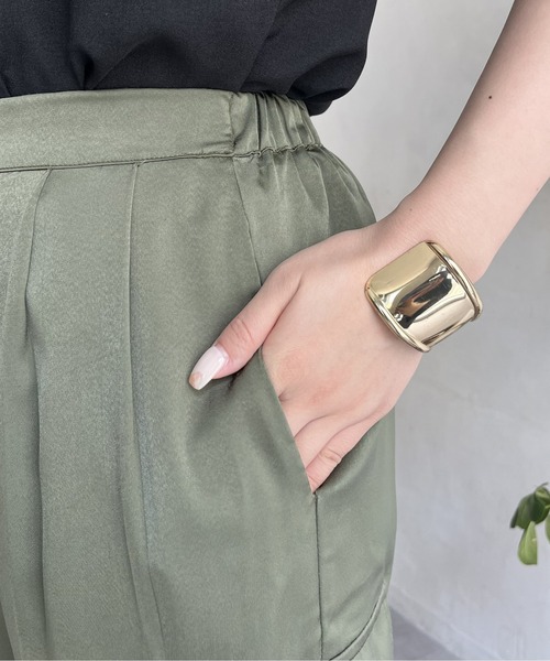 prose verse（プロズヴェール）の「サイドポケットサテンジョガーパンツ（カーゴパンツ・レディース・カーキ/グレー/ブラック・ﾌﾘ-）」の9枚目の写真