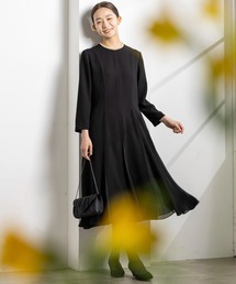 form forma（フォルムフォルマ）の「【喪服】【Ma Vie(マヴィ）】異素材組み合わせブラックワンピース/礼服/ブラックフォーマル（ワンピース）」