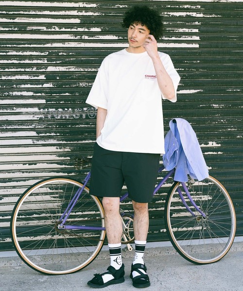 CHARI&CO(チャリアンドコー)の「【CHARI&CO SAFE RIDE for BAYFLOW】ポケットTシャツ(Tシャツ/カットソー・メンズ・オフホワイト/ブルー/レッド・MEDIUM/LARGE)」の7枚目の写真