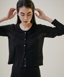 SALON adam et rope' | KINANリブショートシアーカーディガン【洗える】(カーディガン/ボレロ)